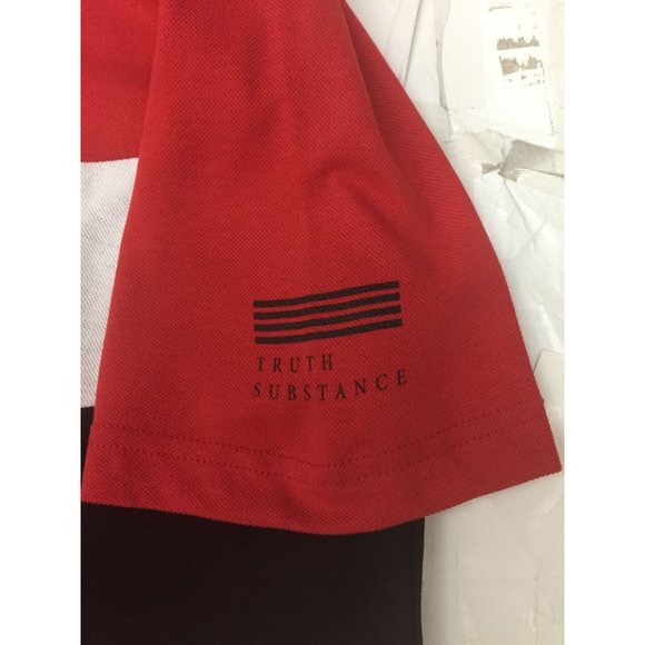 Men Truth Substance Common Sense Red Black Short Sleeve Polo shirt Size Medium - Picture 4 of 12